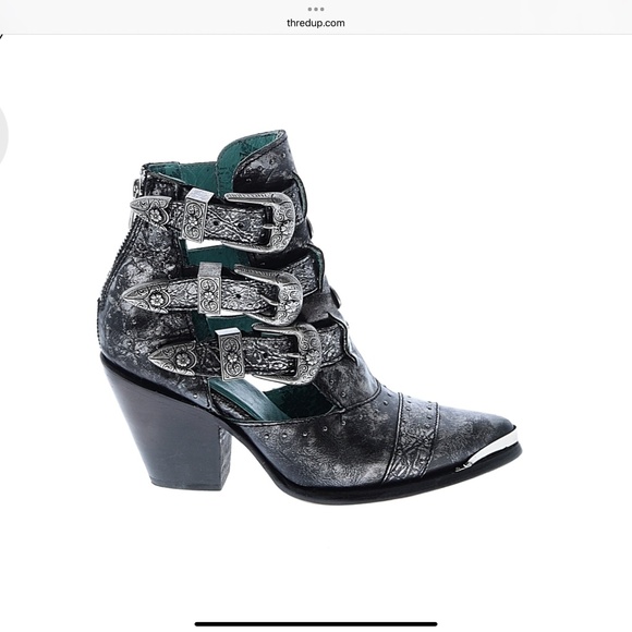 Corral Silver and Black Buckle Boots 7.5 - Picture 3 of 4